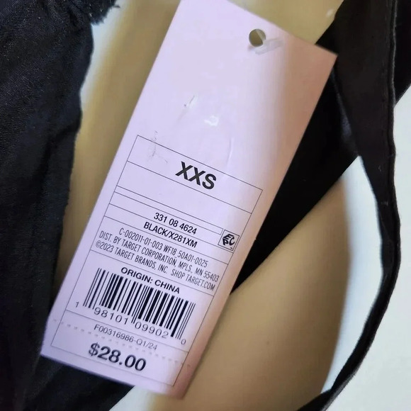 Women's WILD FABLE Target Tie Back Mini Fit & Flare Dress SZ XXS Black Minimalis - Picture 12 of 14